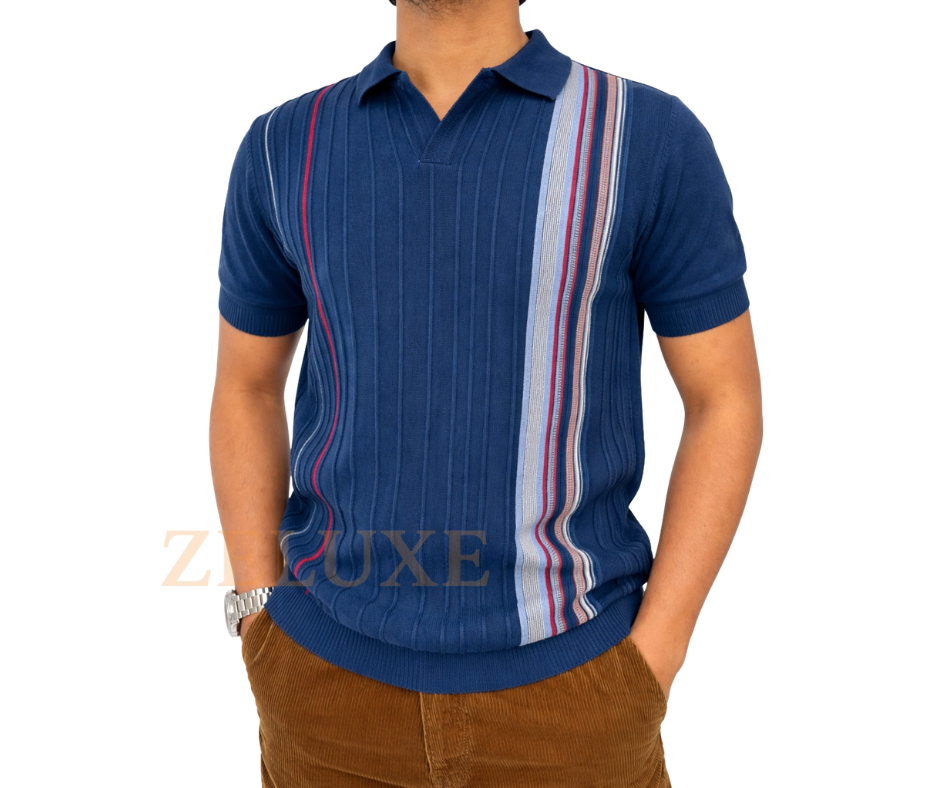 Stripe Men's Polo (Navy)